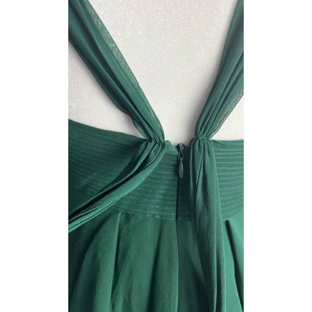 Vera Wang Lavender Label‎ Silk Chiffon Party Cocktail Dress Emerald Green Sz 6 - Picture 8 of 13